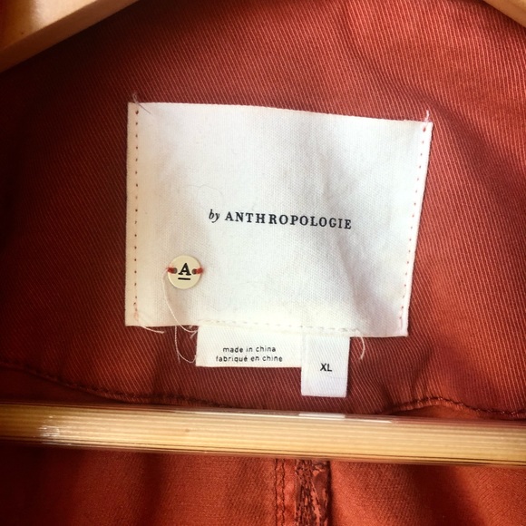 Anthropologie burnt orange long jacket. Size XL. Excellent Condition, like New. - Picture 2 of 4